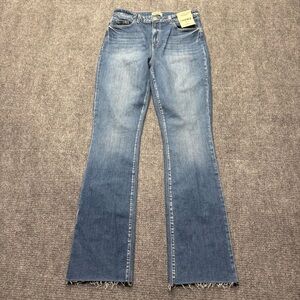 L'AGENCE Jeans Womens 31 Blue Ruth High Rise Straight Raw Hem Stockton Wash NEW